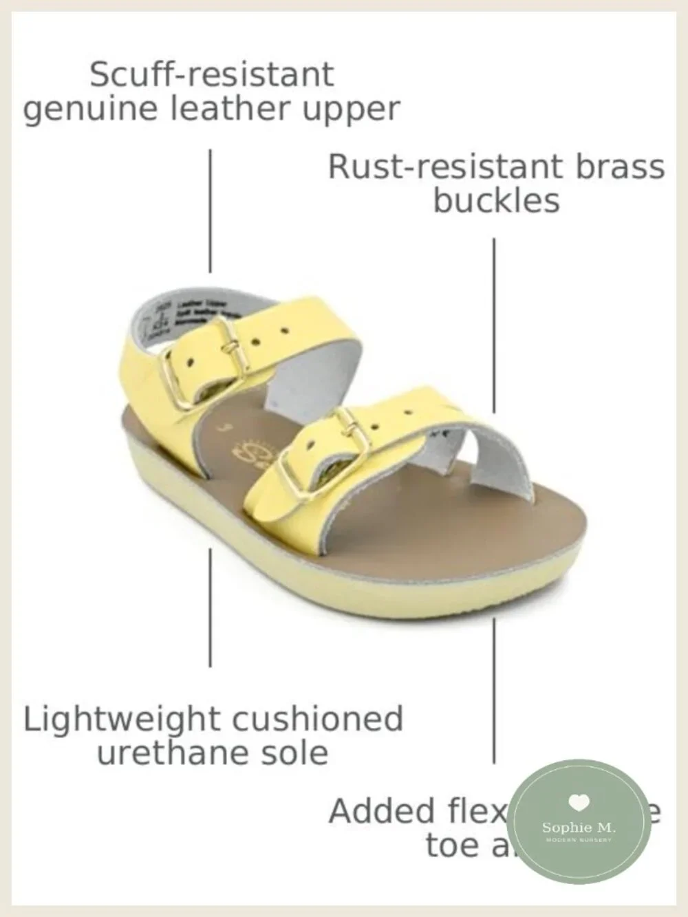 Infant Leather Sandals with Cushioned Sole - Baby's First Sandal